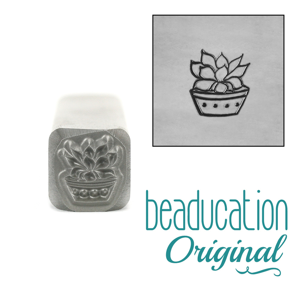 Four Succulants Green Prince Succulent Metal Design Stamp - Beaducation Original